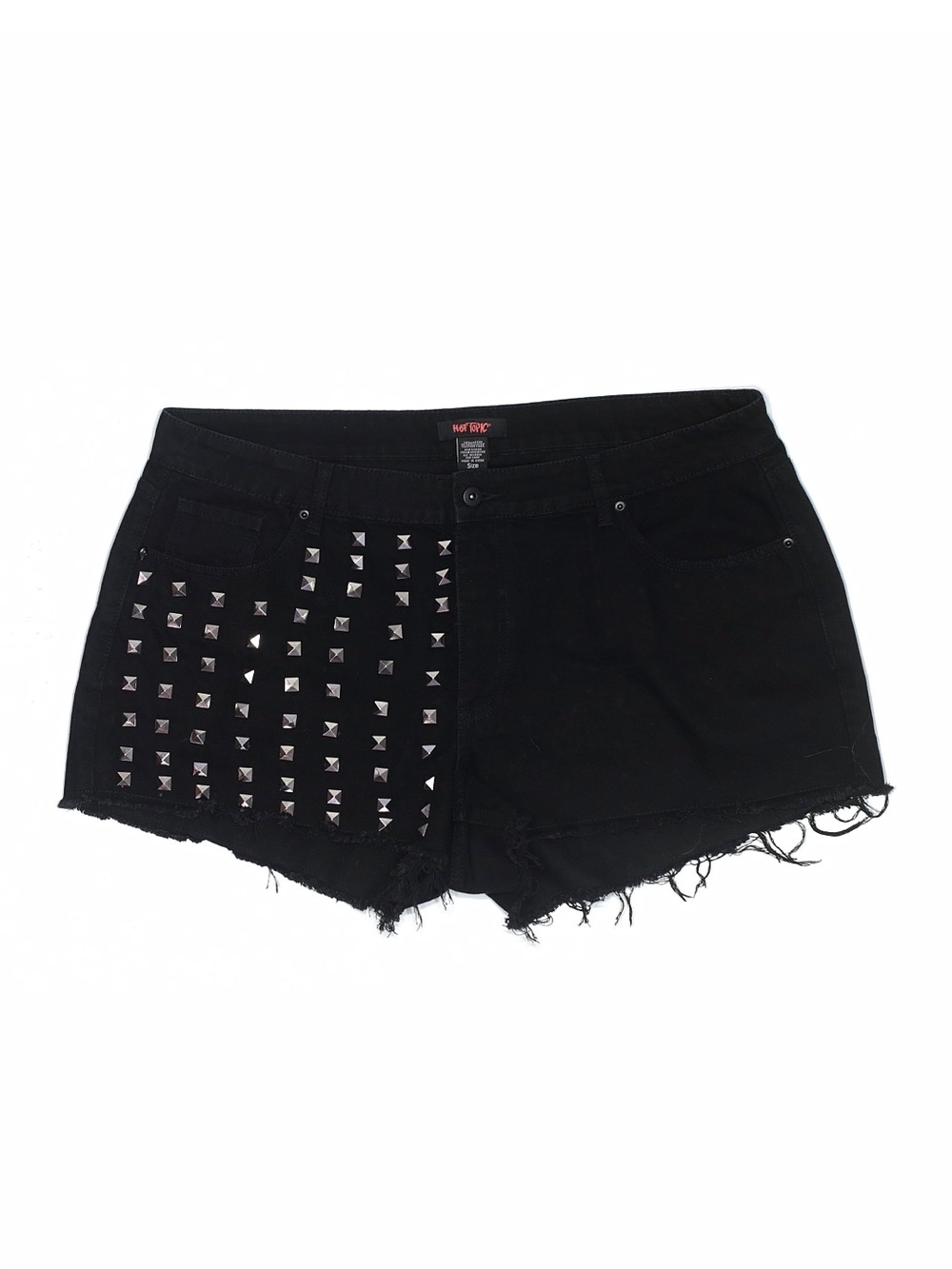 Hot Topic Black Studded Cutoff Denim Shorts